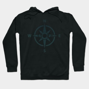 WIND ROSE STORMY Turquoise, Retro Design, Rings Hoodie